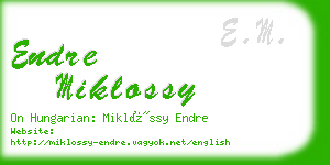 endre miklossy business card